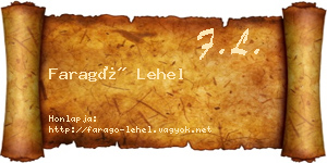 Faragó Lehel névjegykártya